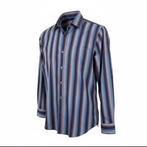 Tommy Bahama Silk Blend Button Down Shirt in Blue Stripe Men’s Size XL
